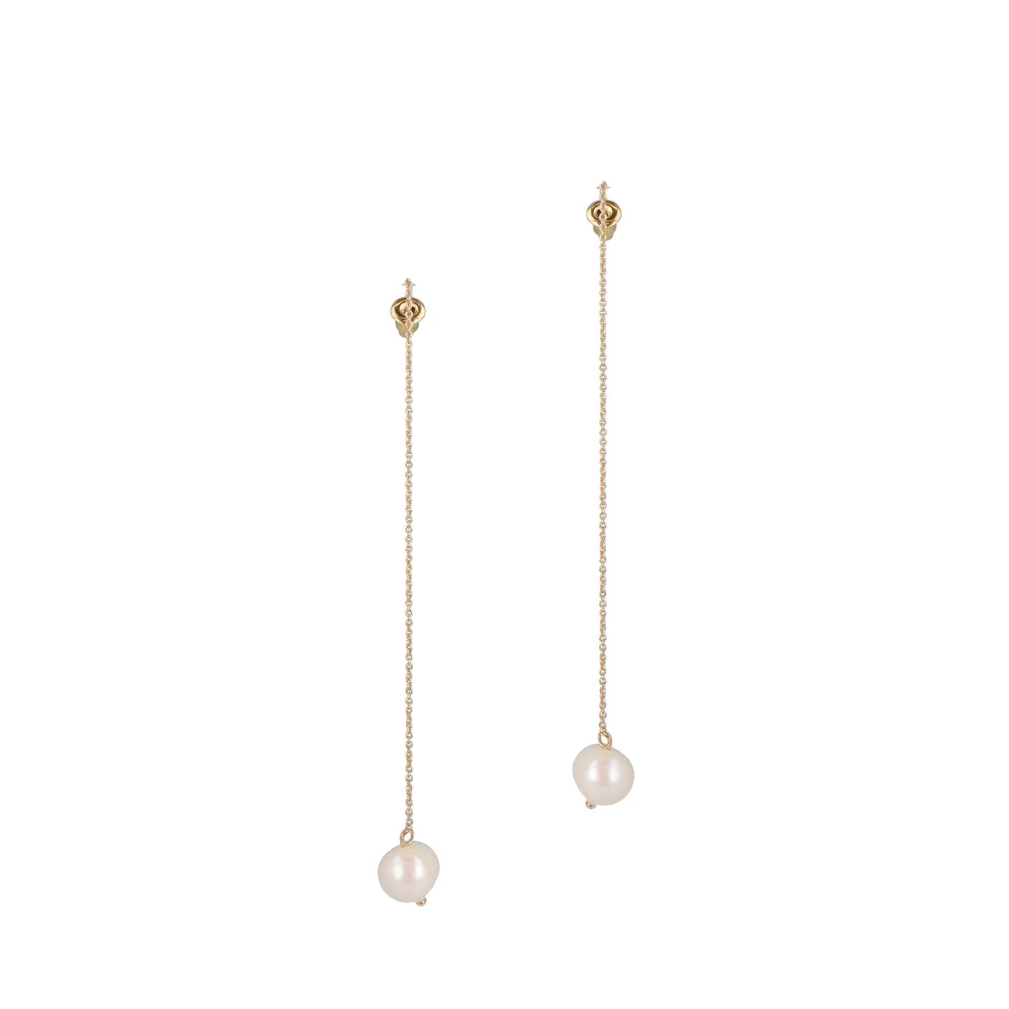 Cream Pearl String Earrings