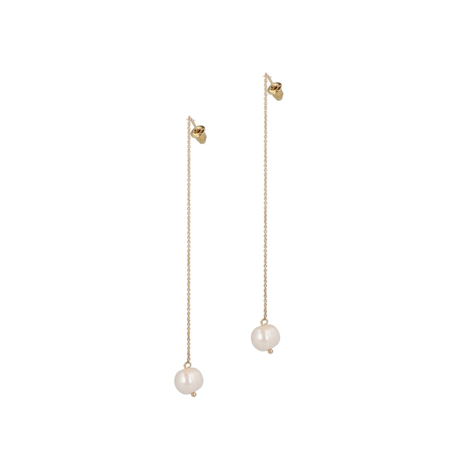 Cream Pearl String Earrings