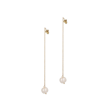 Cream Pearl String Earrings