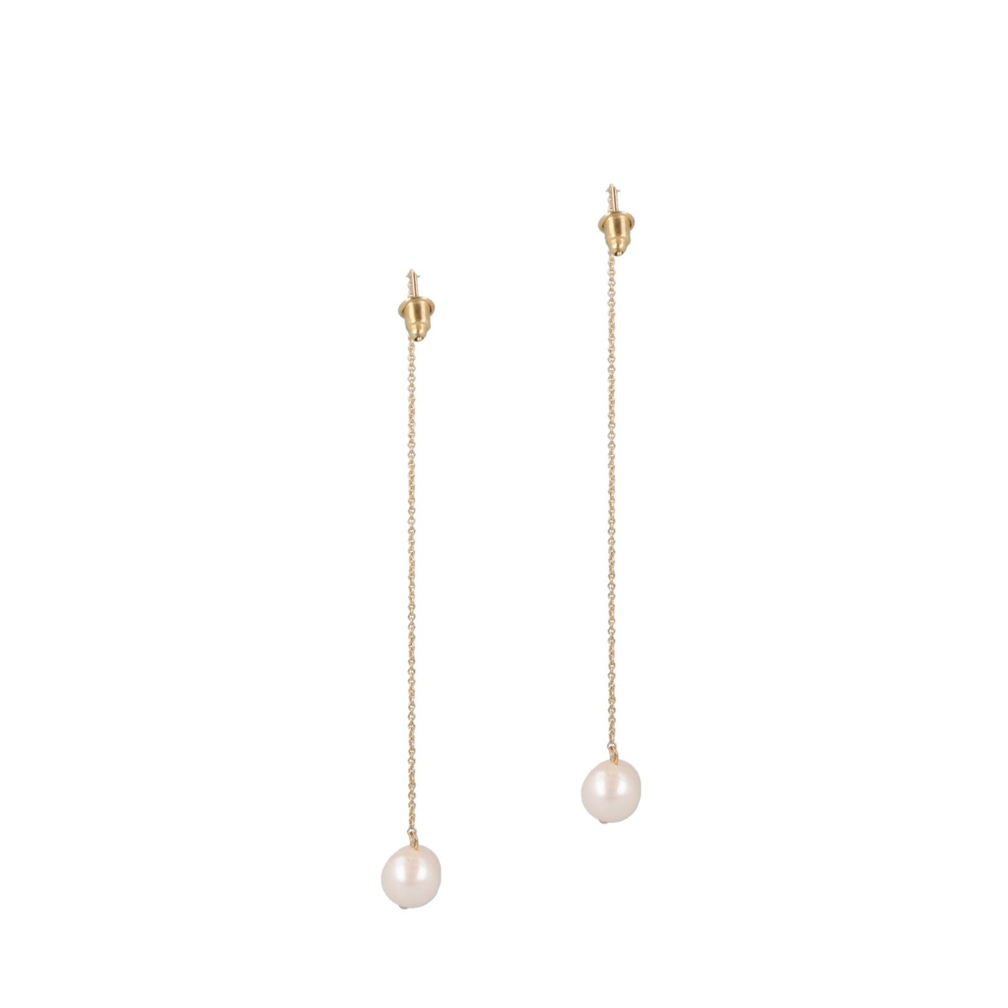 Cream Pearl String Earrings