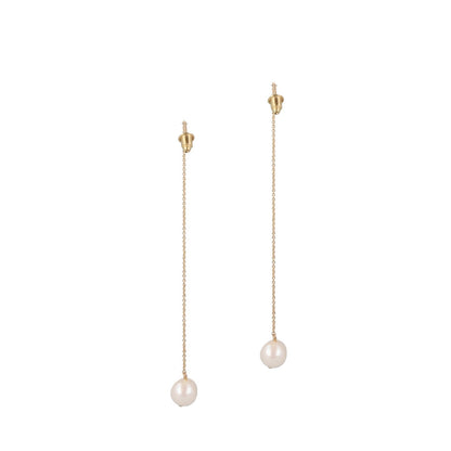 Cream Pearl String Earrings