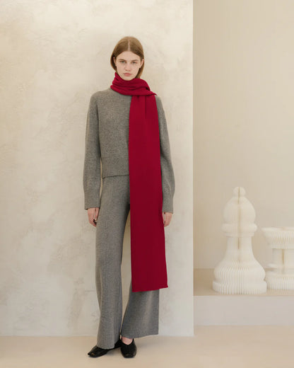 Kashmir-sekoitteiset yksiväriset housut