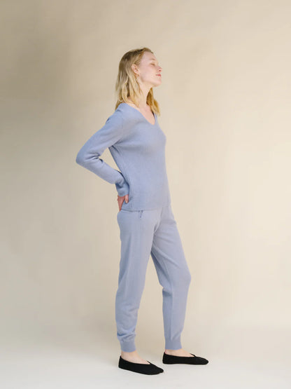 Kashmir-sekoitteiset joogahousut (3D-neulos)