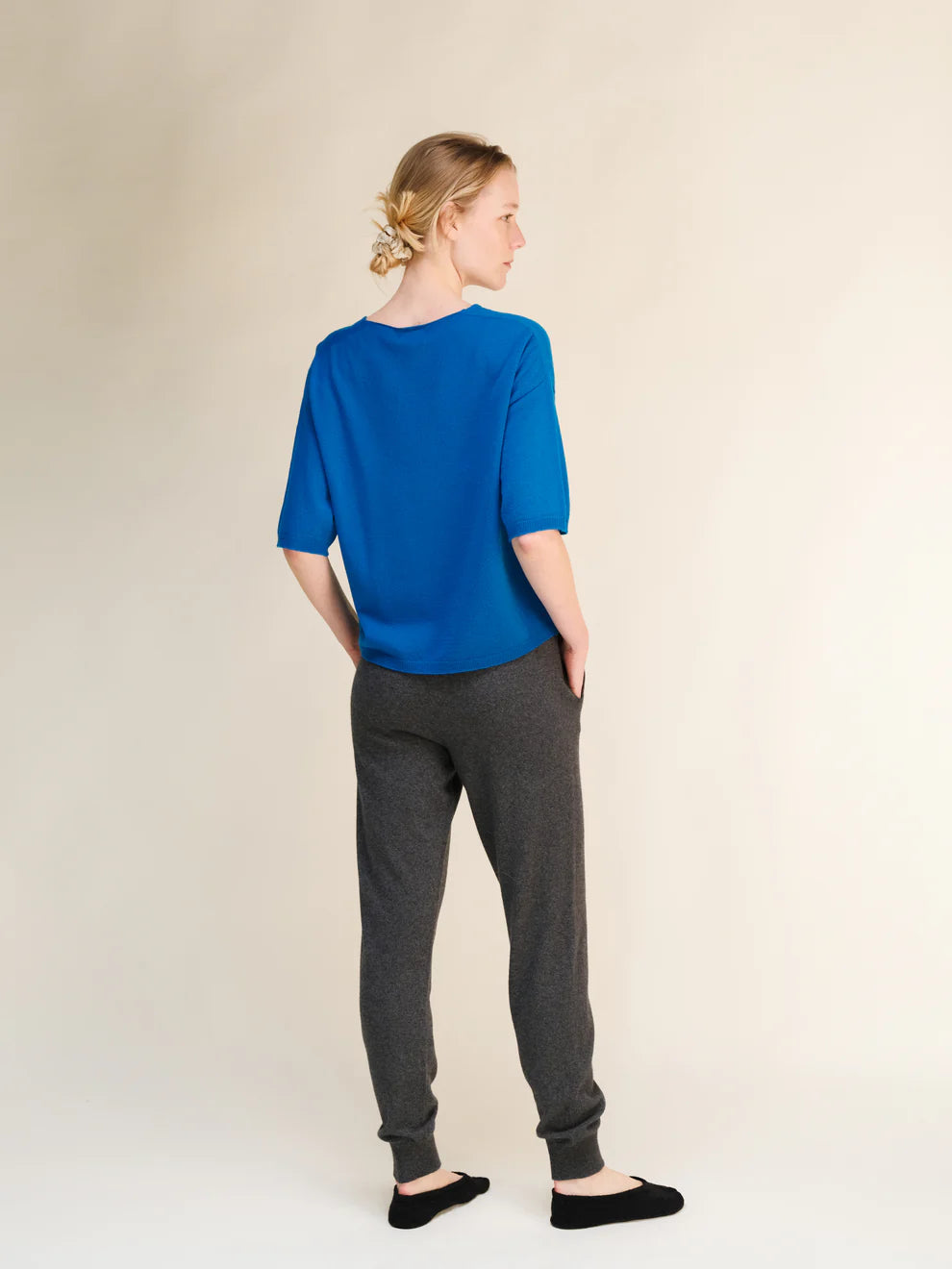 Kashmir-sekoitteiset joogahousut (3D-neulos)