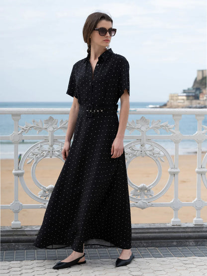 Monaco pilkullinen silkkimekko