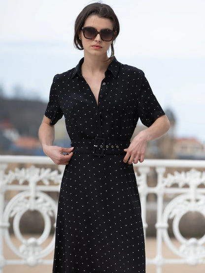 Monaco pilkullinen silkkimekko