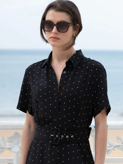 Monaco pilkullinen silkkimekko