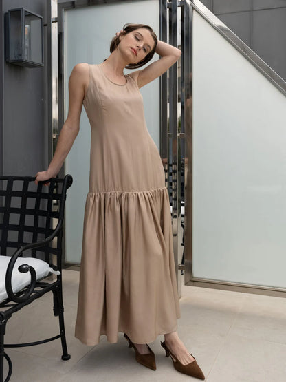 Verona taupe silkkimekko