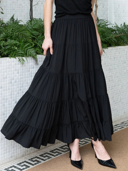 Colette musta silkkihame