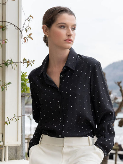 Bianca pilkullinen silkkipusero