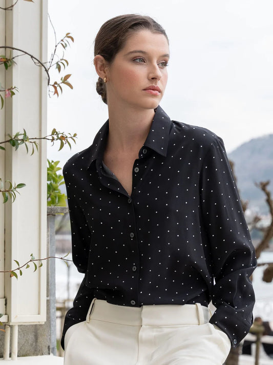 Bianca pilkullinen silkkipusero