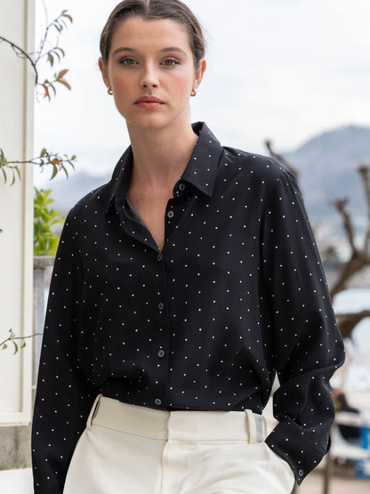 Bianca pilkullinen silkkipusero