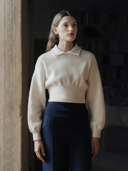 Erittäin hieno lampaanvillainen lyhythelmainen poolopaita