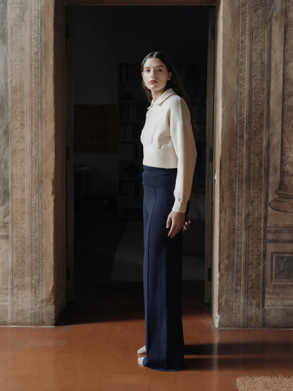 Erittäin hieno lampaanvillainen lyhythelmainen poolopaita