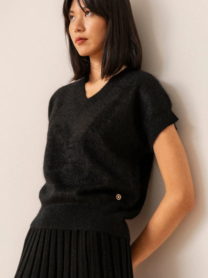 Melissa harjattu kashmirneule, musta