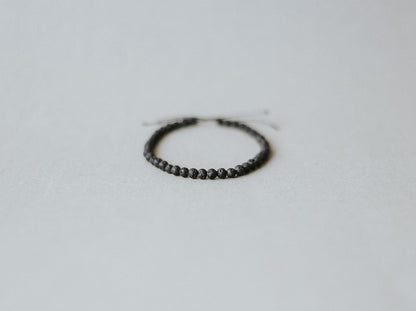Adjustable 4mm Minimalist Lava Stone Bracelet