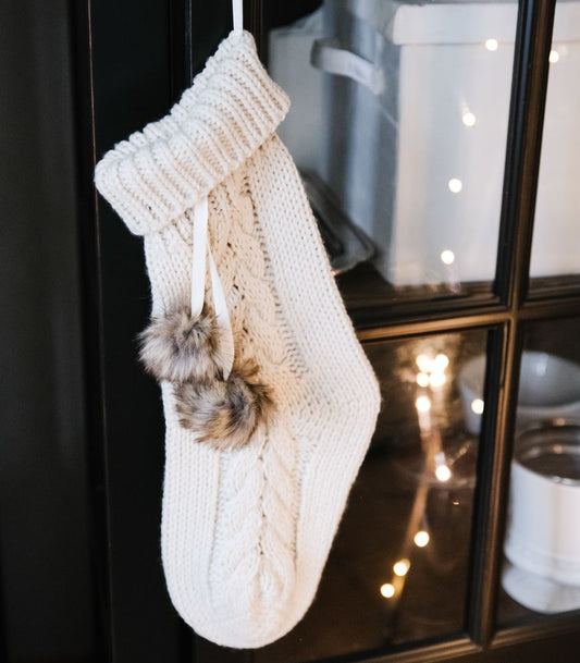 Joulusukka 45cm valkoinen KNIT