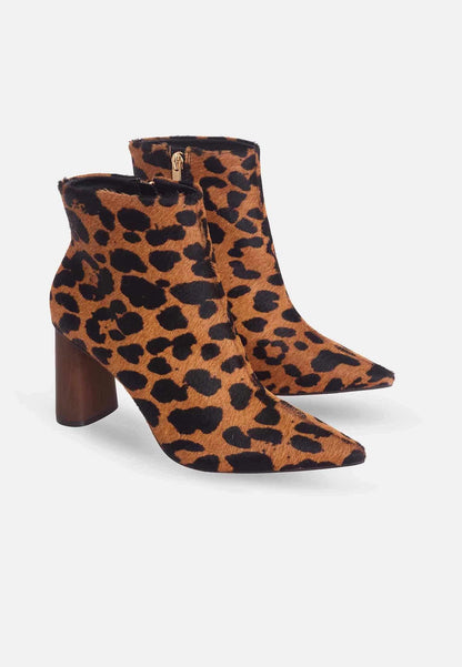 Brown Animal Print Boots Sapucaia – 8.4cm Block Heel Ankle Boots