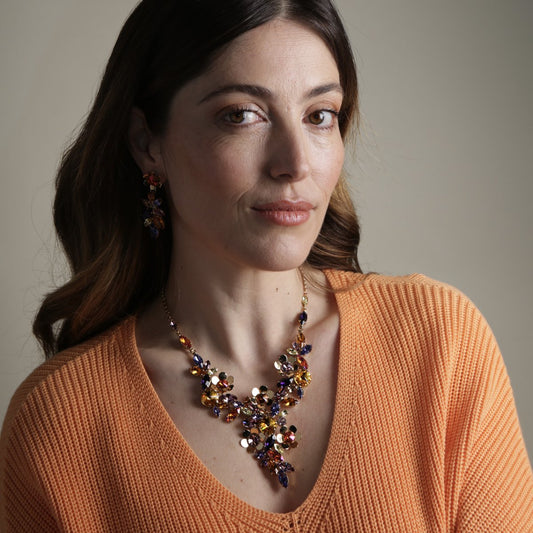 La Bloemen Purple Flower kaulakoru