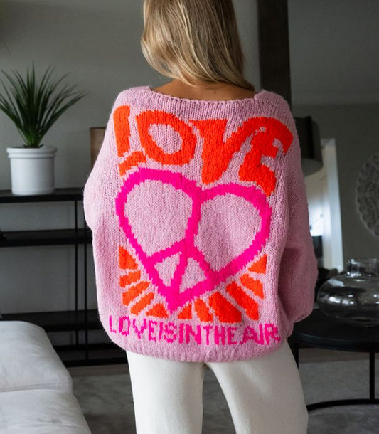 Neule vaaleanpunainen love