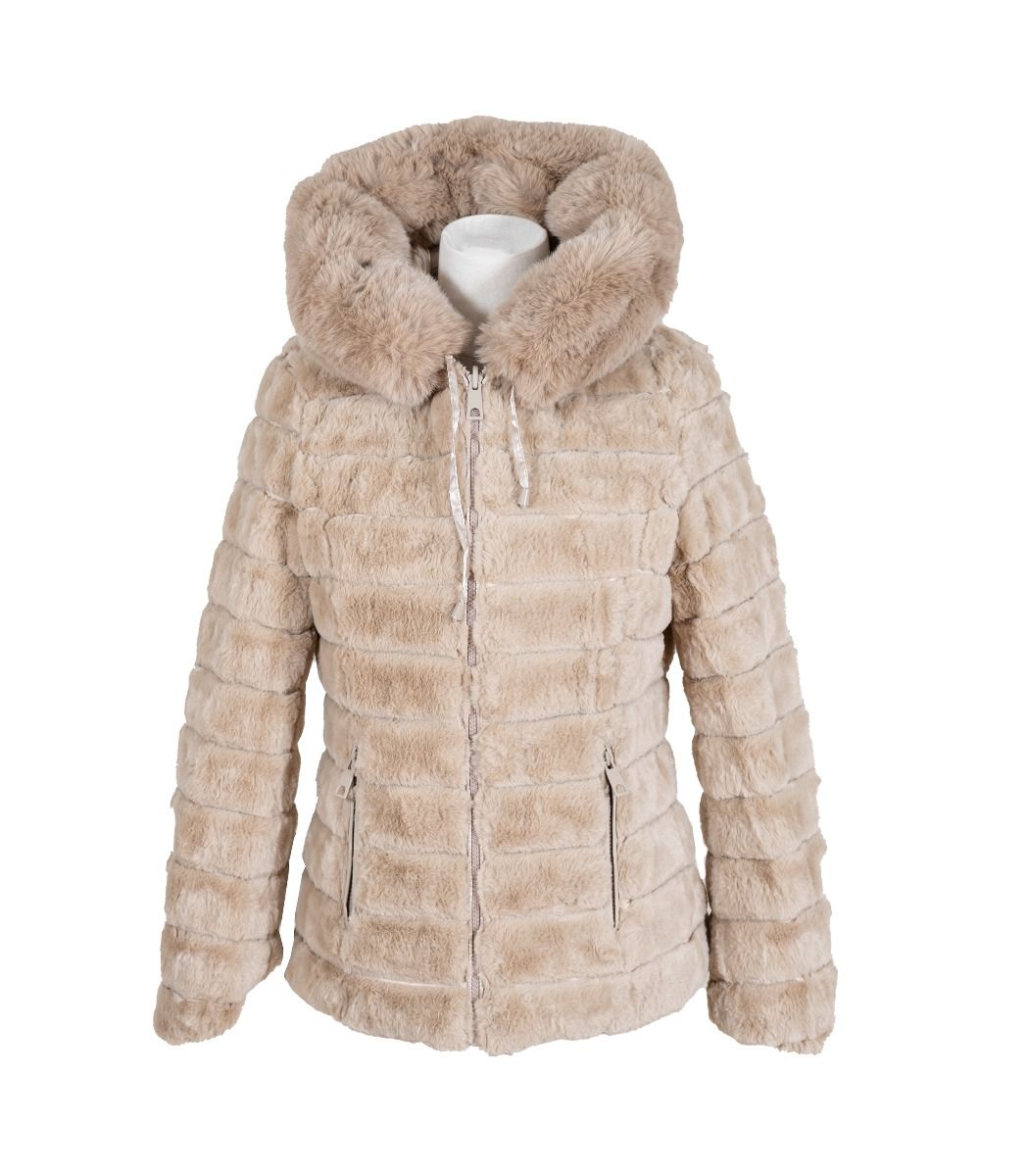 Kääntötakki tekoturkis beige