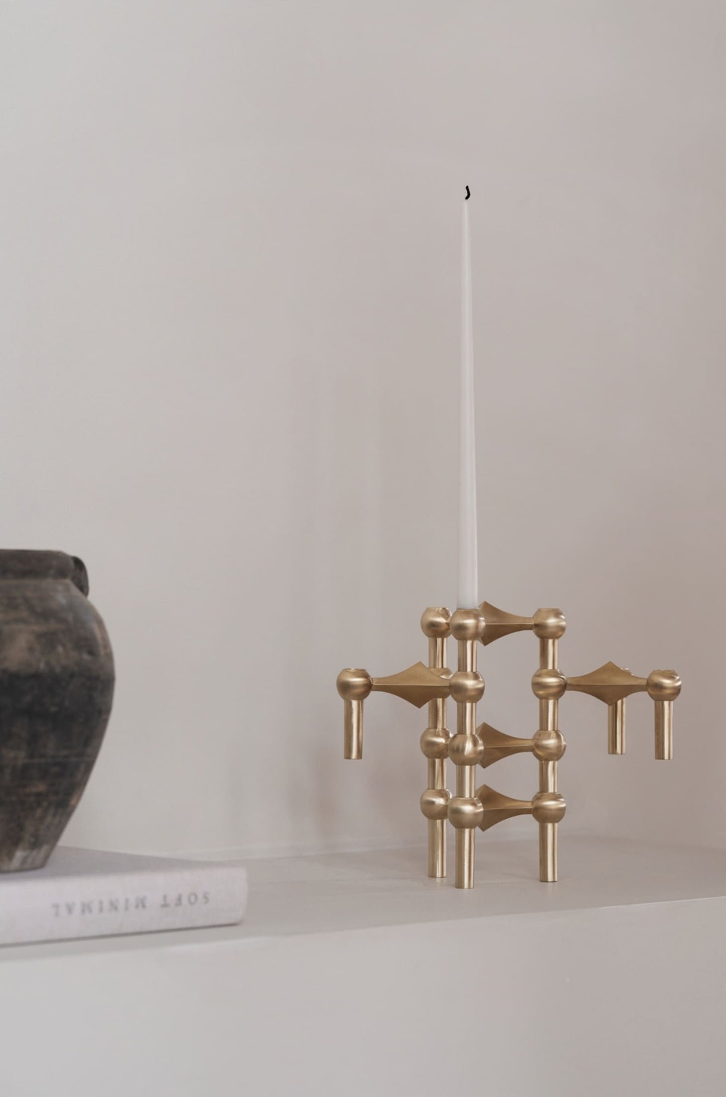 Nagel-kynttilänjalkasetti, 3 kpl, harjattu messinki