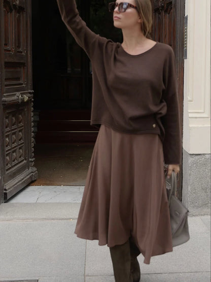 Allegra ruskea silkkihame