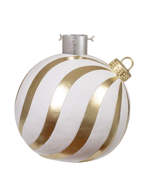 Joulukuusenjalka joulupallo valk/ku