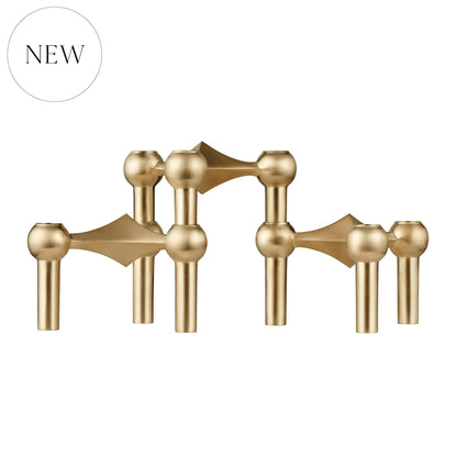 Nagel-kynttilänjalkasetti, 3 kpl, harjattu messinki