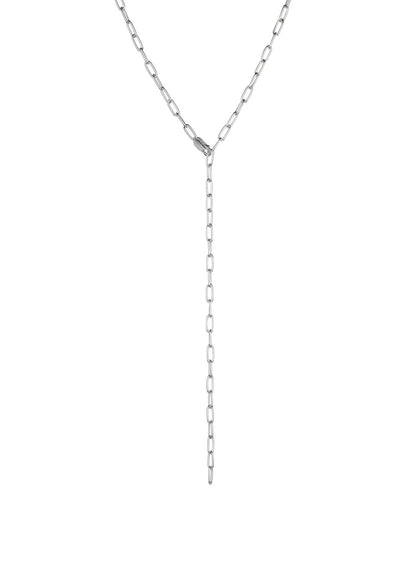Paper Clip Y-Necklace Silver