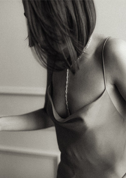 Paper Clip Y-Necklace Silver