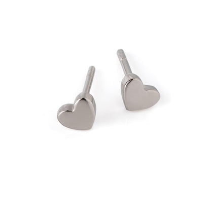 Shiny Heart Earrings - Rose Gold and Silver