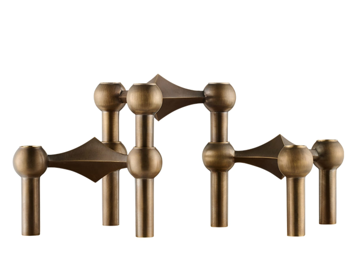 Nagel-kynttilänjalkasetti, 3 kpl, pronssista messinkiä