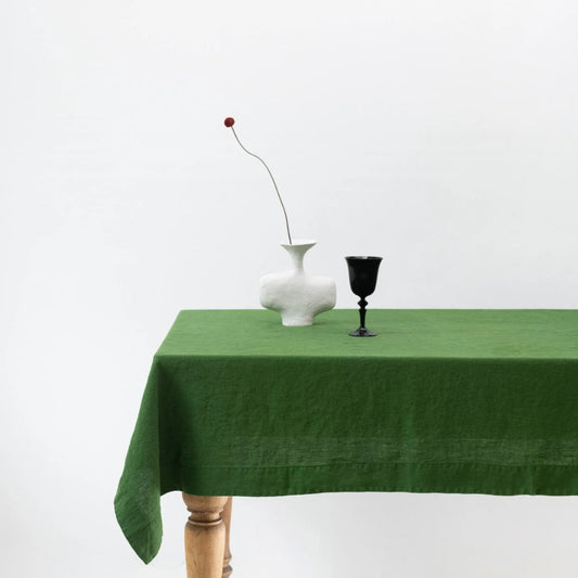 Vihreä pellavapöytäliina