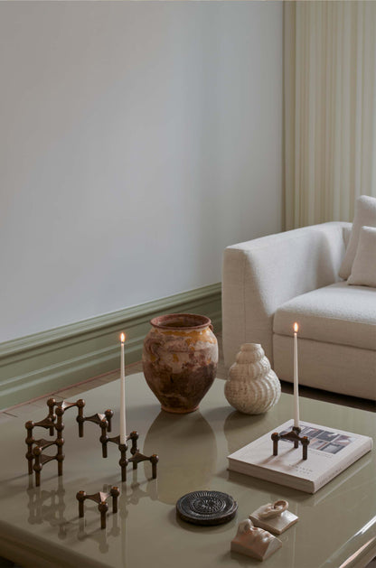 Nagel-kynttilänjalkasetti, 3 kpl, pronssista messinkiä